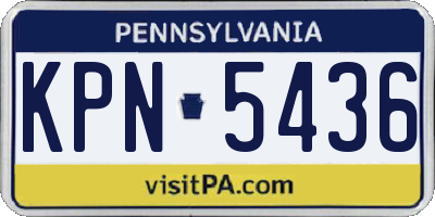 PA license plate KPN5436