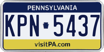 PA license plate KPN5437