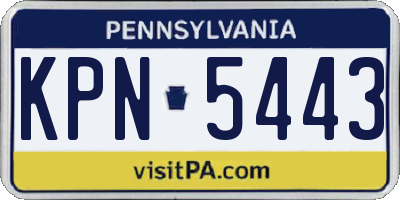PA license plate KPN5443