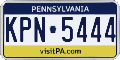 PA license plate KPN5444