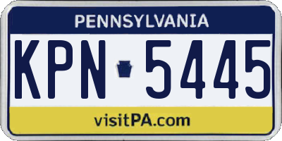 PA license plate KPN5445