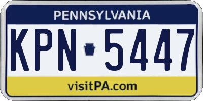 PA license plate KPN5447