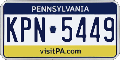 PA license plate KPN5449