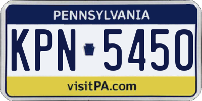 PA license plate KPN5450