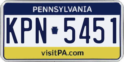 PA license plate KPN5451