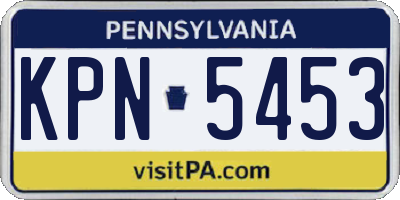 PA license plate KPN5453
