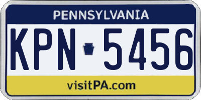 PA license plate KPN5456