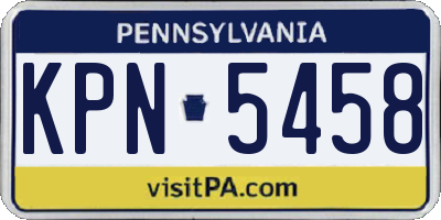 PA license plate KPN5458
