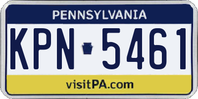 PA license plate KPN5461