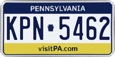 PA license plate KPN5462