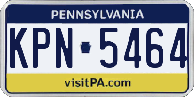 PA license plate KPN5464