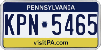 PA license plate KPN5465