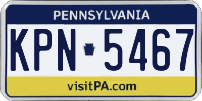PA license plate KPN5467