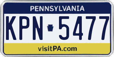 PA license plate KPN5477