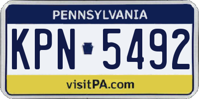 PA license plate KPN5492