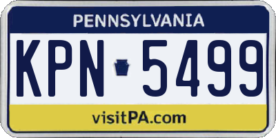PA license plate KPN5499
