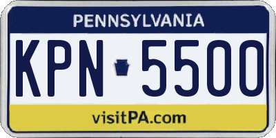 PA license plate KPN5500