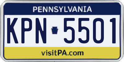 PA license plate KPN5501