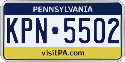 PA license plate KPN5502