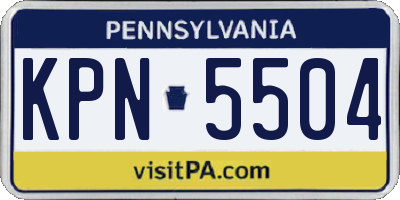 PA license plate KPN5504