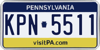 PA license plate KPN5511