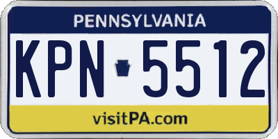 PA license plate KPN5512