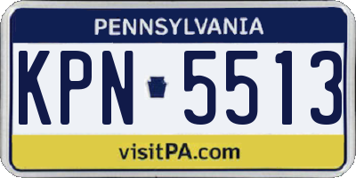 PA license plate KPN5513