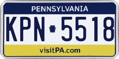 PA license plate KPN5518