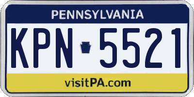 PA license plate KPN5521