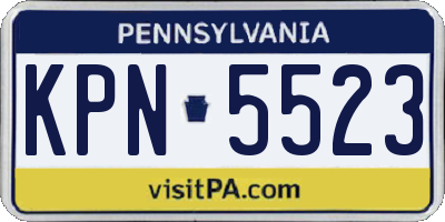 PA license plate KPN5523