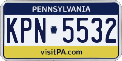 PA license plate KPN5532