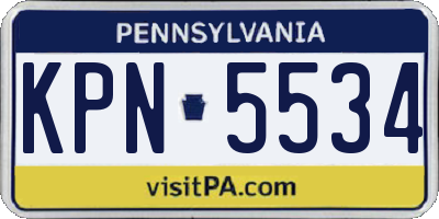 PA license plate KPN5534