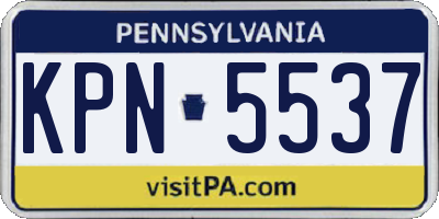 PA license plate KPN5537