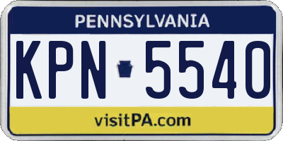 PA license plate KPN5540