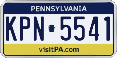 PA license plate KPN5541