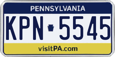 PA license plate KPN5545