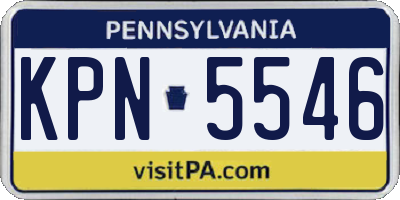 PA license plate KPN5546