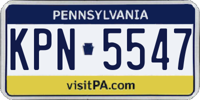 PA license plate KPN5547