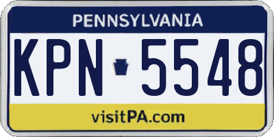 PA license plate KPN5548