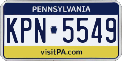 PA license plate KPN5549