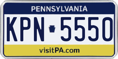 PA license plate KPN5550