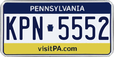 PA license plate KPN5552