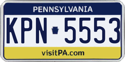 PA license plate KPN5553