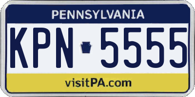 PA license plate KPN5555