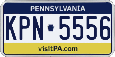 PA license plate KPN5556