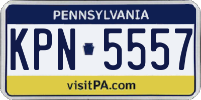 PA license plate KPN5557