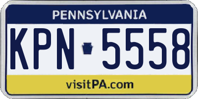 PA license plate KPN5558