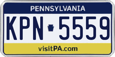 PA license plate KPN5559