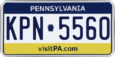 PA license plate KPN5560