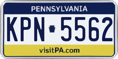 PA license plate KPN5562